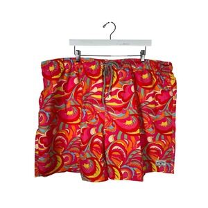 SHEIN Pink Orange Psychedelic Swirl Swim Trunks Shorts 6XL Retro Surf Beachwear